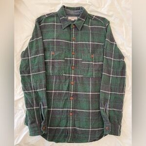 Men’s Wallace & Barnes Heavyweight Flannel Navy/Green Size Small